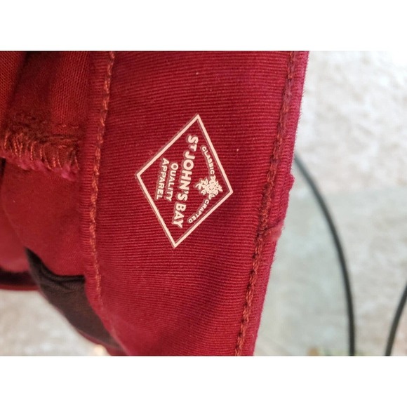 St Johns Bay Womens Red Slash Mid Rise Flat Front Girlfriend Chino Pants Size 18 - Picture 10 of 15